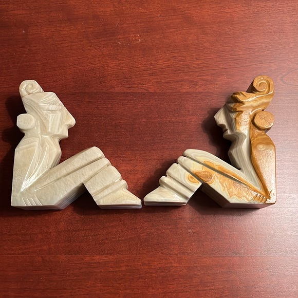 Marble Bookends Aztec Mayan - Picture 5 of 10